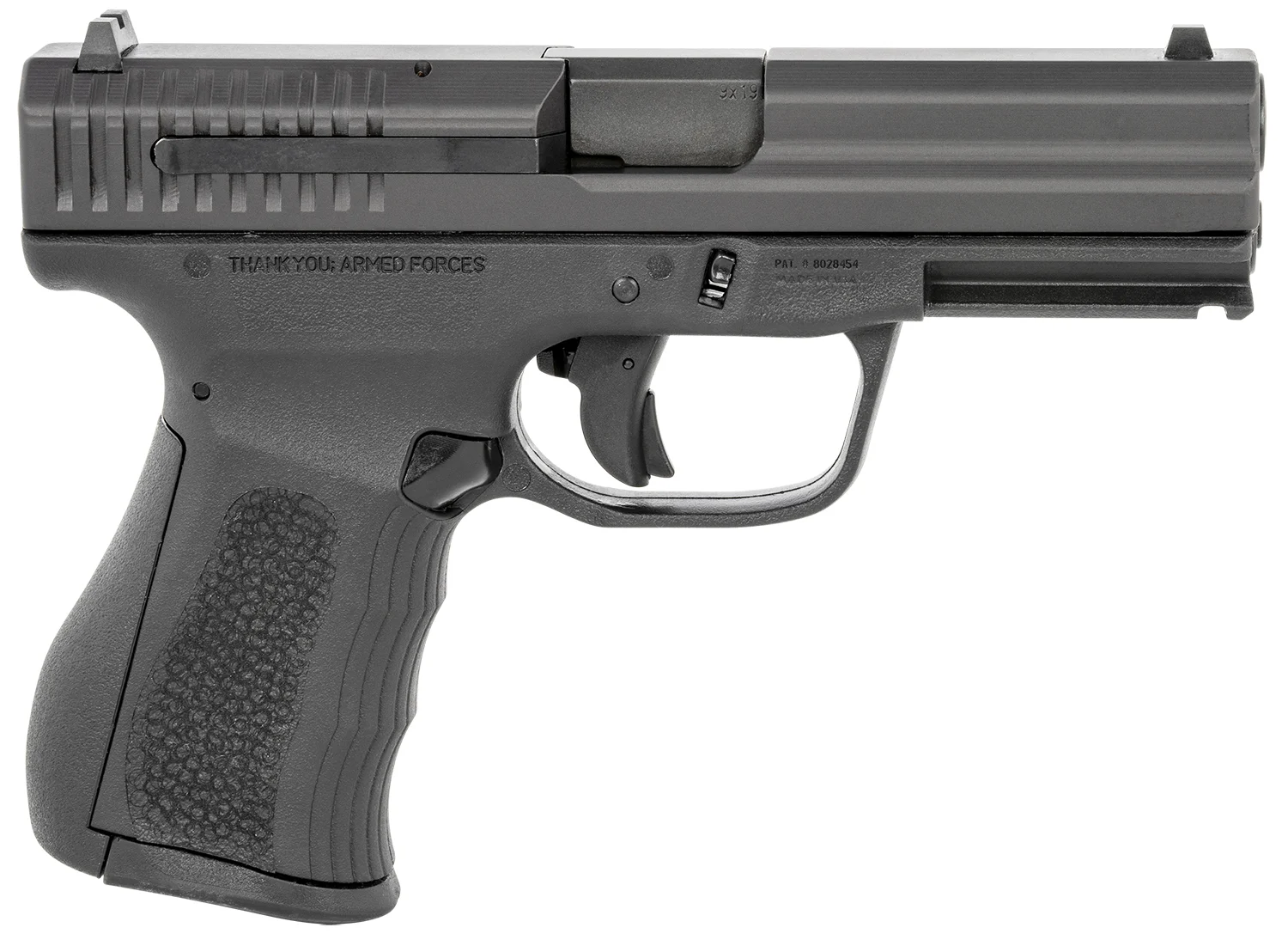 FMK G9C1G2BSS 9C1 G2 9mm Luger 14+1 4" Black Stainless Steel Barrel, Black Serrated Carbon Steel Slide, Black Polymer Frame w/Picatinny Rail, Black Backstrap Grip