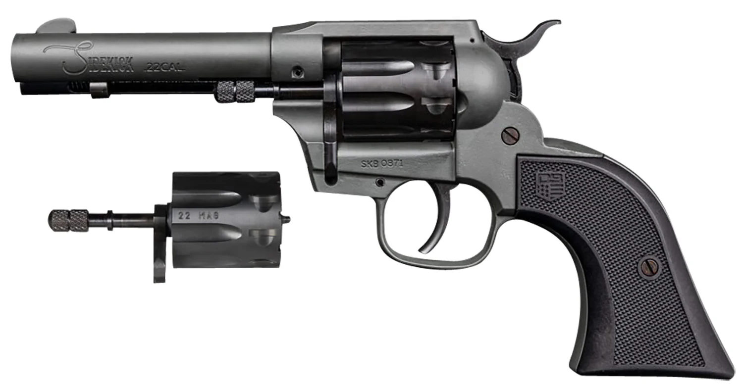 Diamondback DB0500A051 Sidekick 22 LR/22 Mag 9 Shot, 4.50" Dark Gray Cerakote Steel Barrel & Cylinder, Dark Gray Cerakote Zinc Alloy Frame, Black Polymer Grip, Hammer Safety, Exposed Hammer