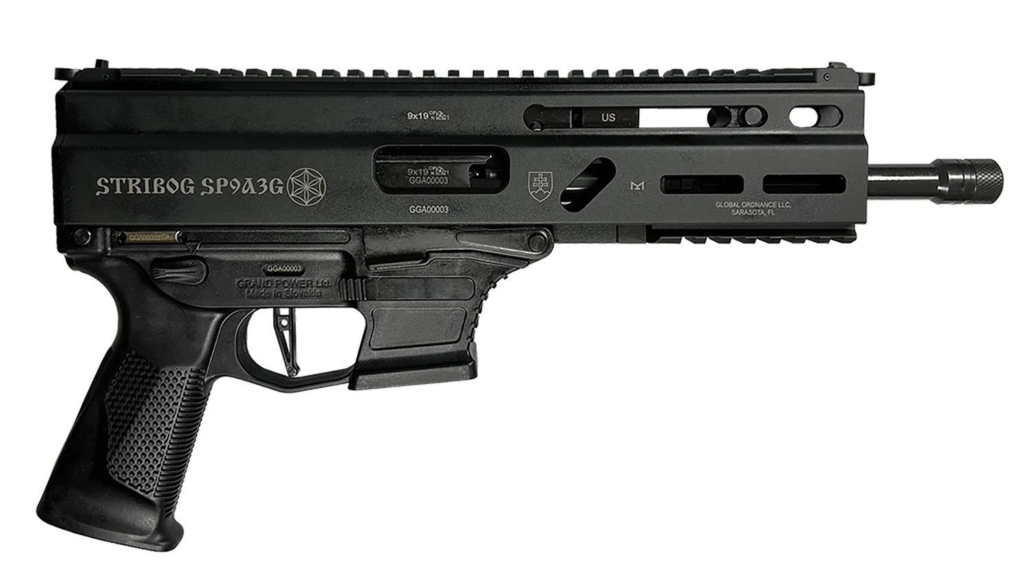 Grand Power 810091158180 Stribog SP9A3G *CA Compliant 9mm Luger 16" Black