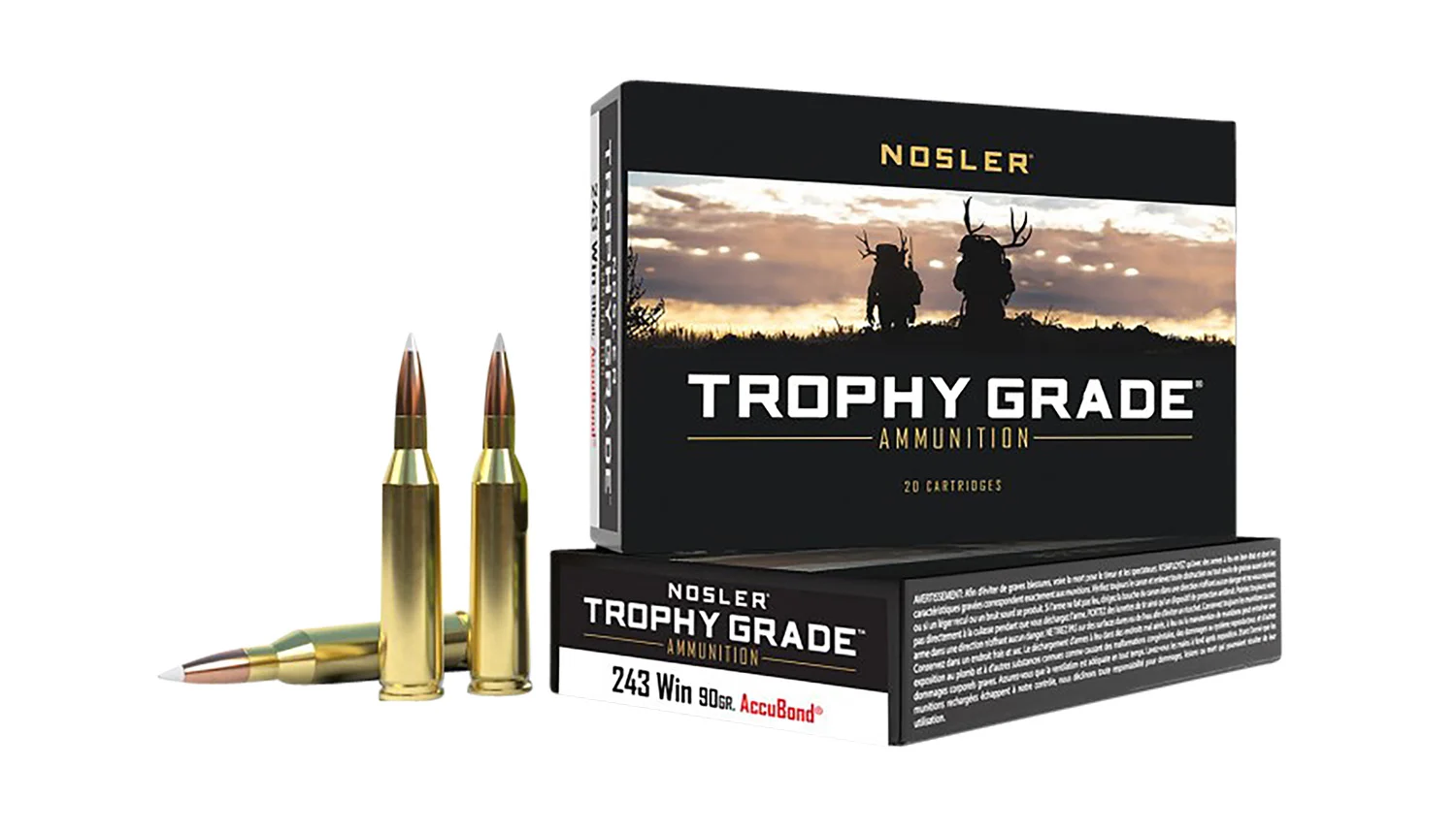 Nosler .243 Winchester 90gr ACCUBOND Brass – 20rd