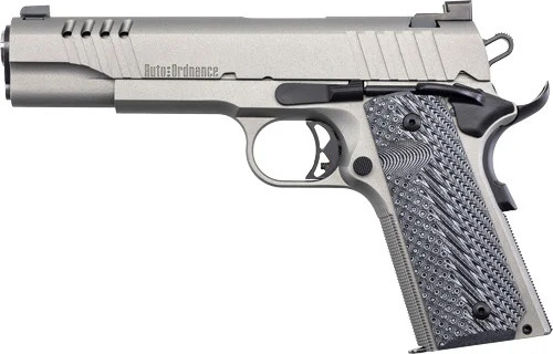 AUTO-ORDNANCE 1911A1 45ACP - STAINLESS ADJ SIGHT GRAY G10