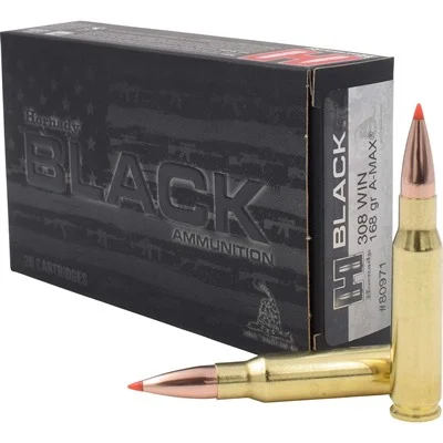 BLACK 308 WIN 168GR A-MAX POLYMER TIP BOAT TAIL 20/BOX